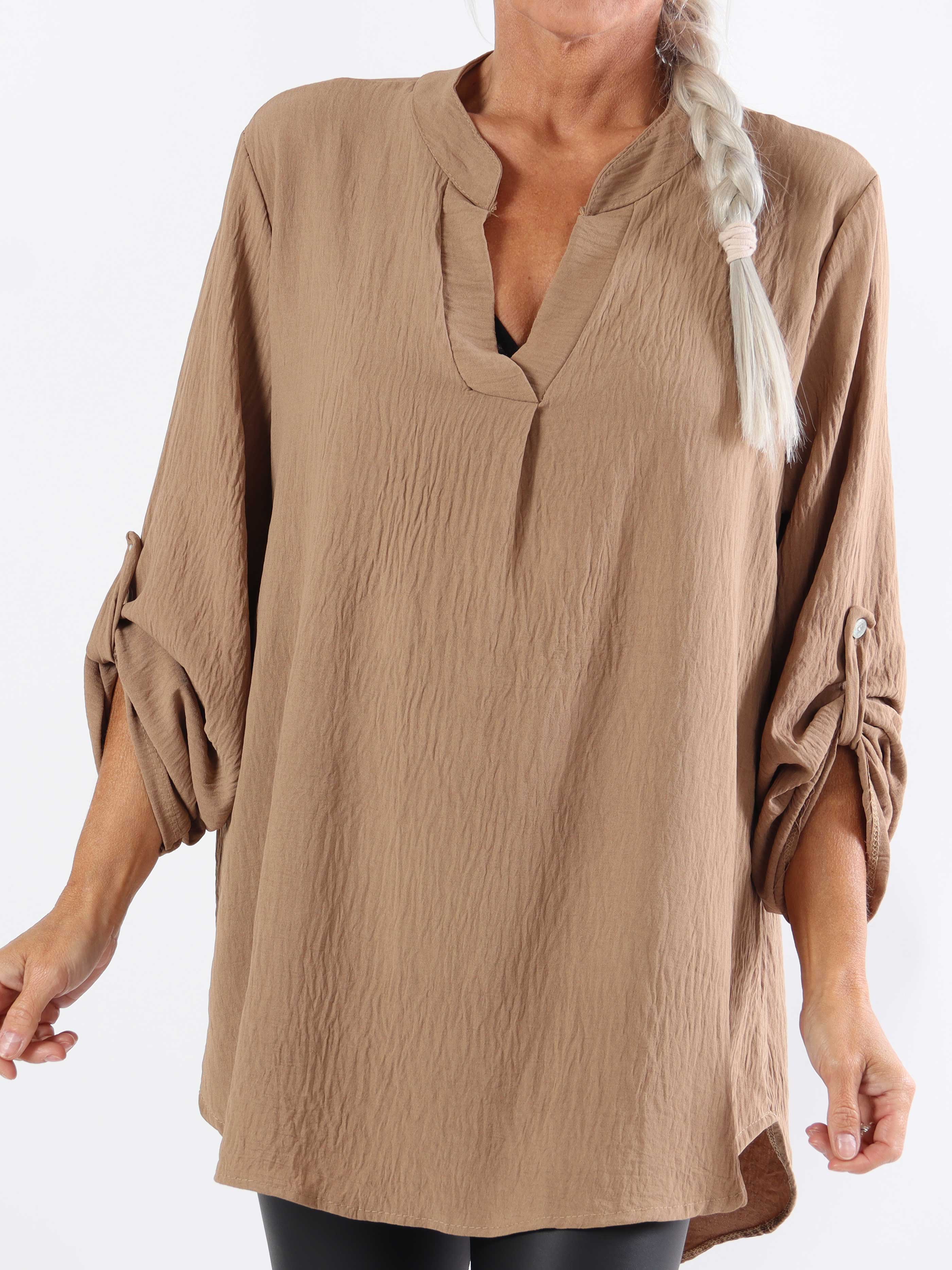 Vanesa Plain - Ensfarvet plus size tunika i viskose (bestseller)